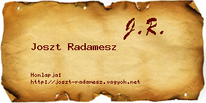 Joszt Radamesz névjegykártya